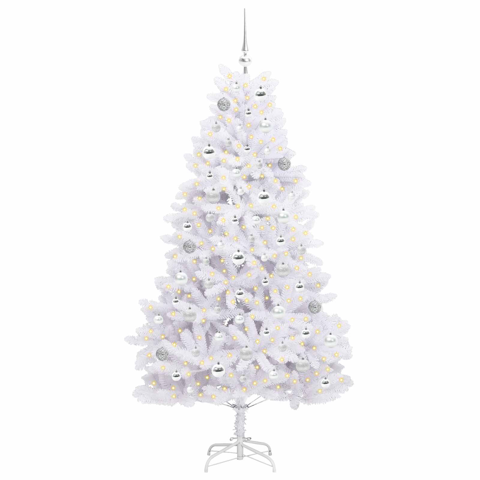Vidaxx künstlicher klappbarer Weihnachtsbaum weiß 180 cm PVC und Stahl