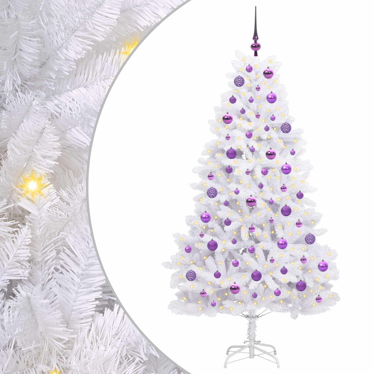 Vidaxx künstlicher klappbarer Weihnachtsbaum weiß 180 cm PVC und Stahl