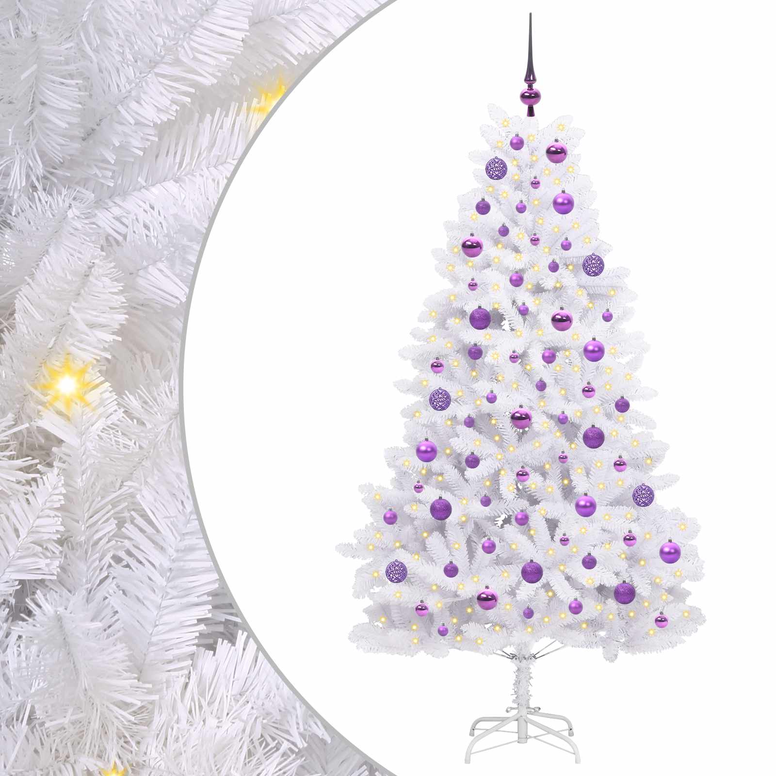 Vidaxx künstlicher klappbarer Weihnachtsbaum weiß 180 cm PVC und Stahl