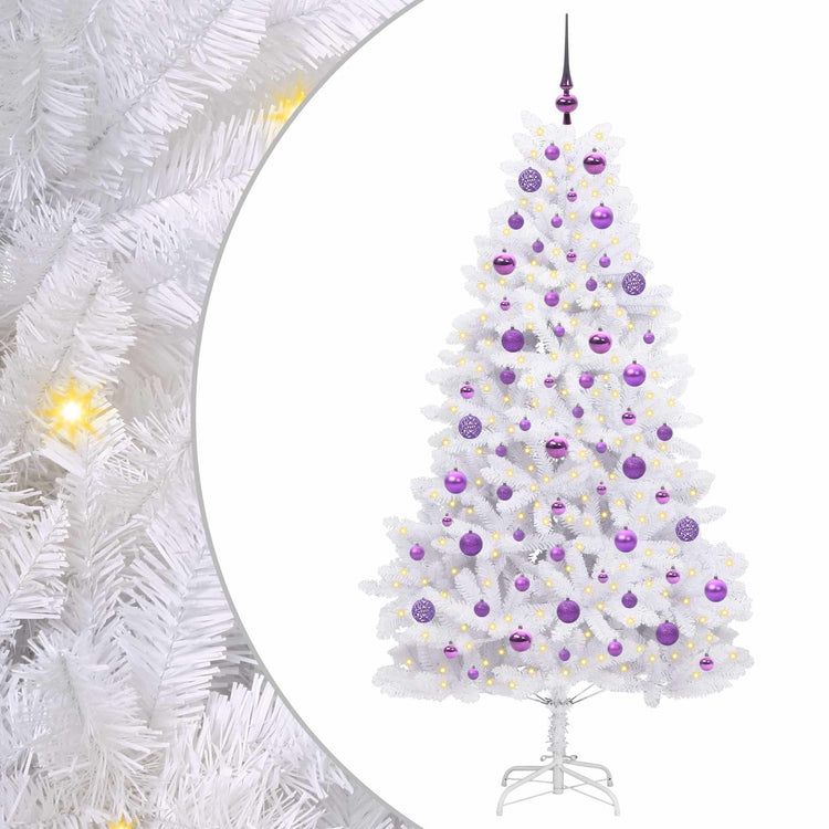 Vidaxx künstlicher klappbarer Weihnachtsbaum weiß 180 cm PVC und Stahl