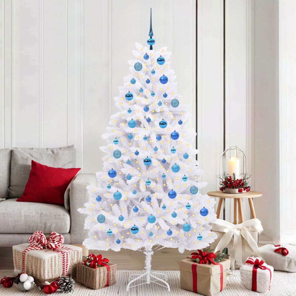 Vidaxx künstlicher klappbarer Weihnachtsbaum weiß 180 cm PVC und Stahl