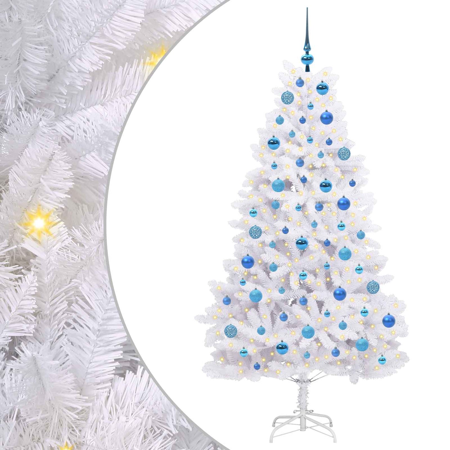 Vidaxx künstlicher klappbarer Weihnachtsbaum weiß 180 cm PVC und Stahl