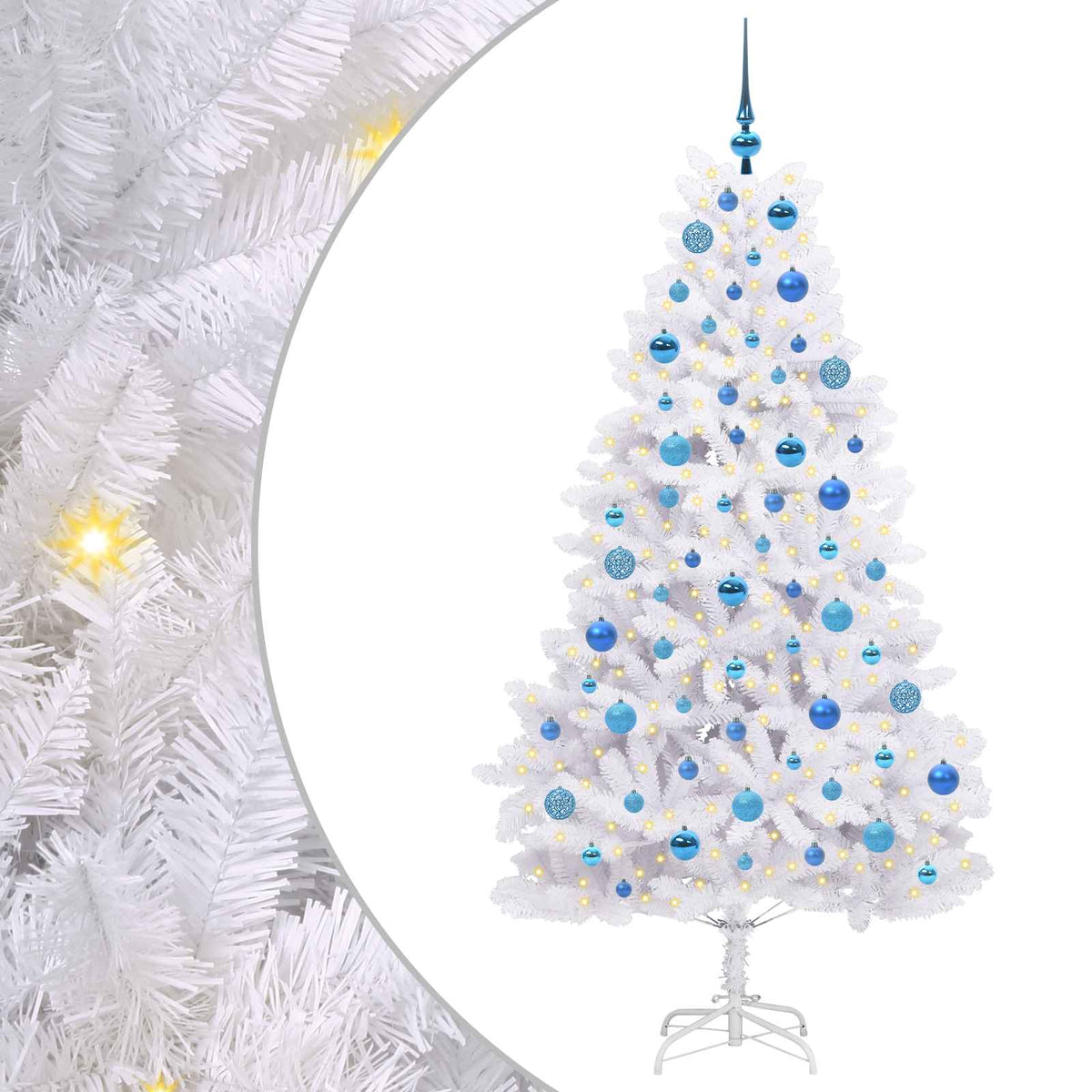 Vidaxx künstlicher klappbarer Weihnachtsbaum weiß 180 cm PVC und Stahl