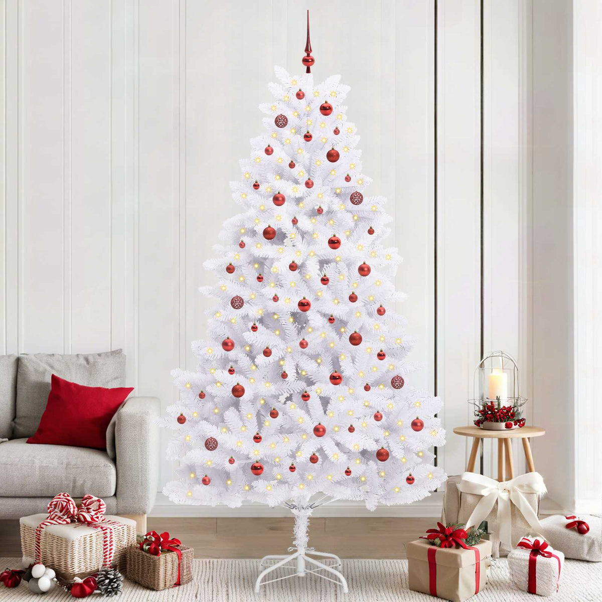 Vidaxx künstlicher klappbarer Weihnachtsbaum weiß 240 cm PVC und Stahl