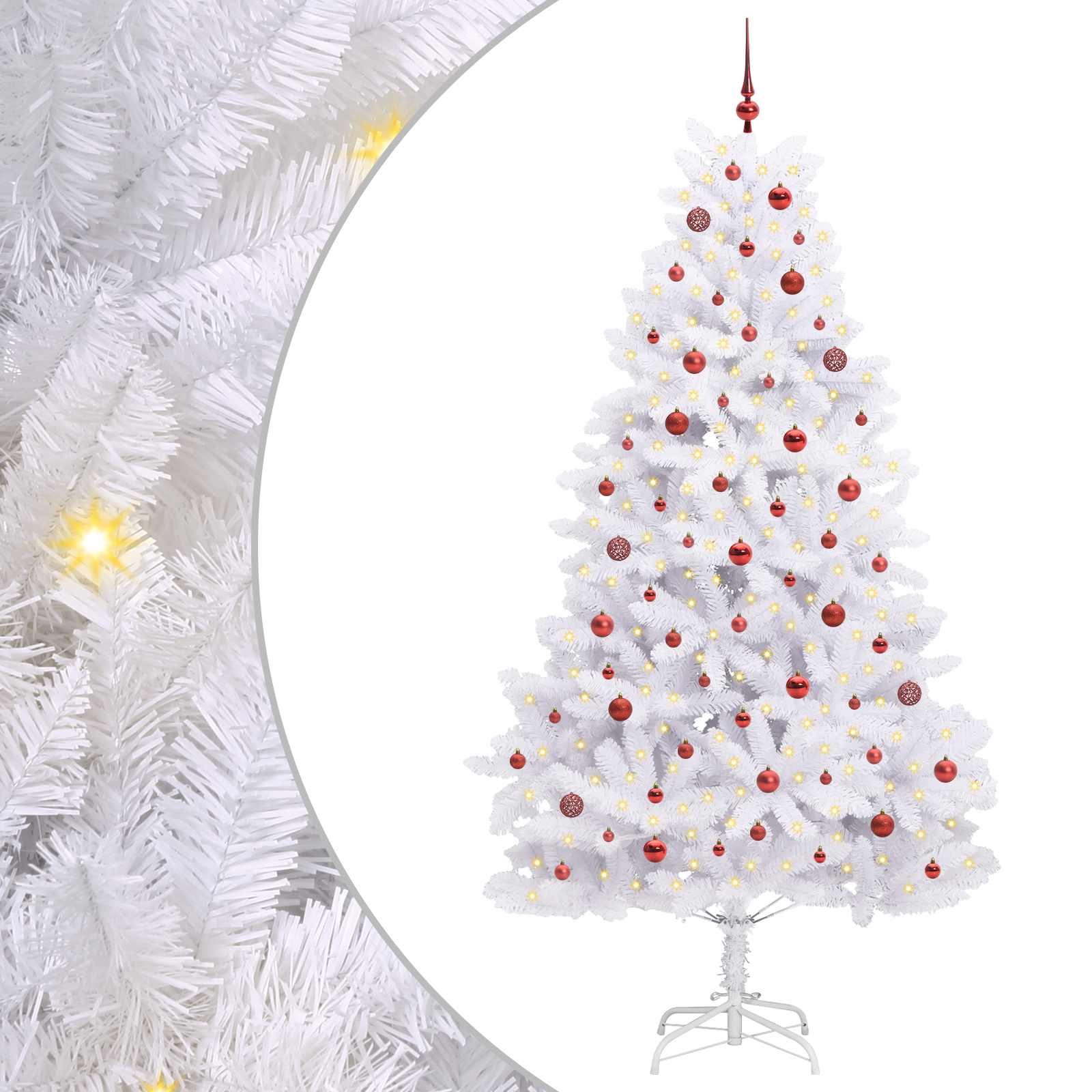 Vidaxx künstlicher klappbarer Weihnachtsbaum weiß 240 cm PVC und Stahl