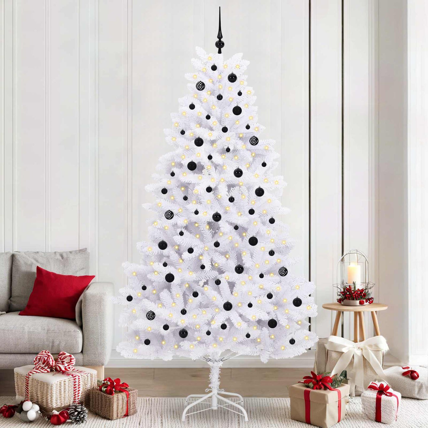 Vidaxx künstlicher klappbarer Weihnachtsbaum weiß 240 cm PVC und Stahl