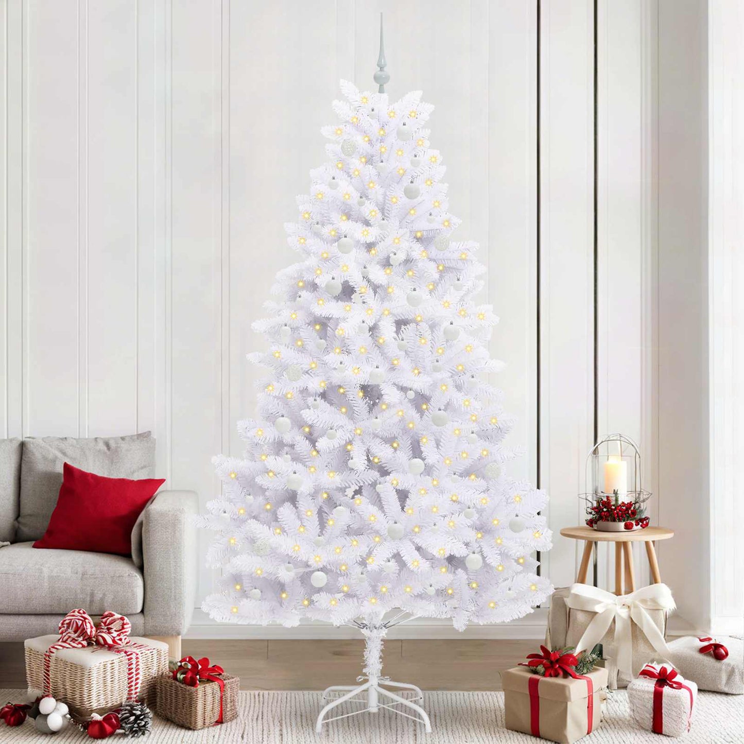 Vidaxx künstlicher klappbarer Weihnachtsbaum weiß 240 cm PVC und Stahl