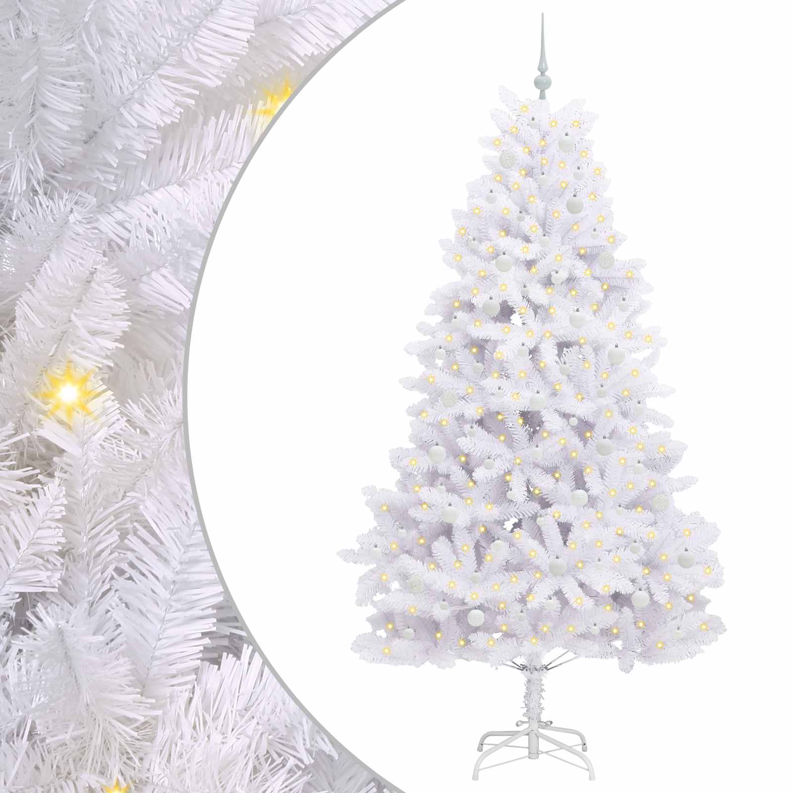 Vidaxx künstlicher klappbarer Weihnachtsbaum weiß 240 cm PVC und Stahl