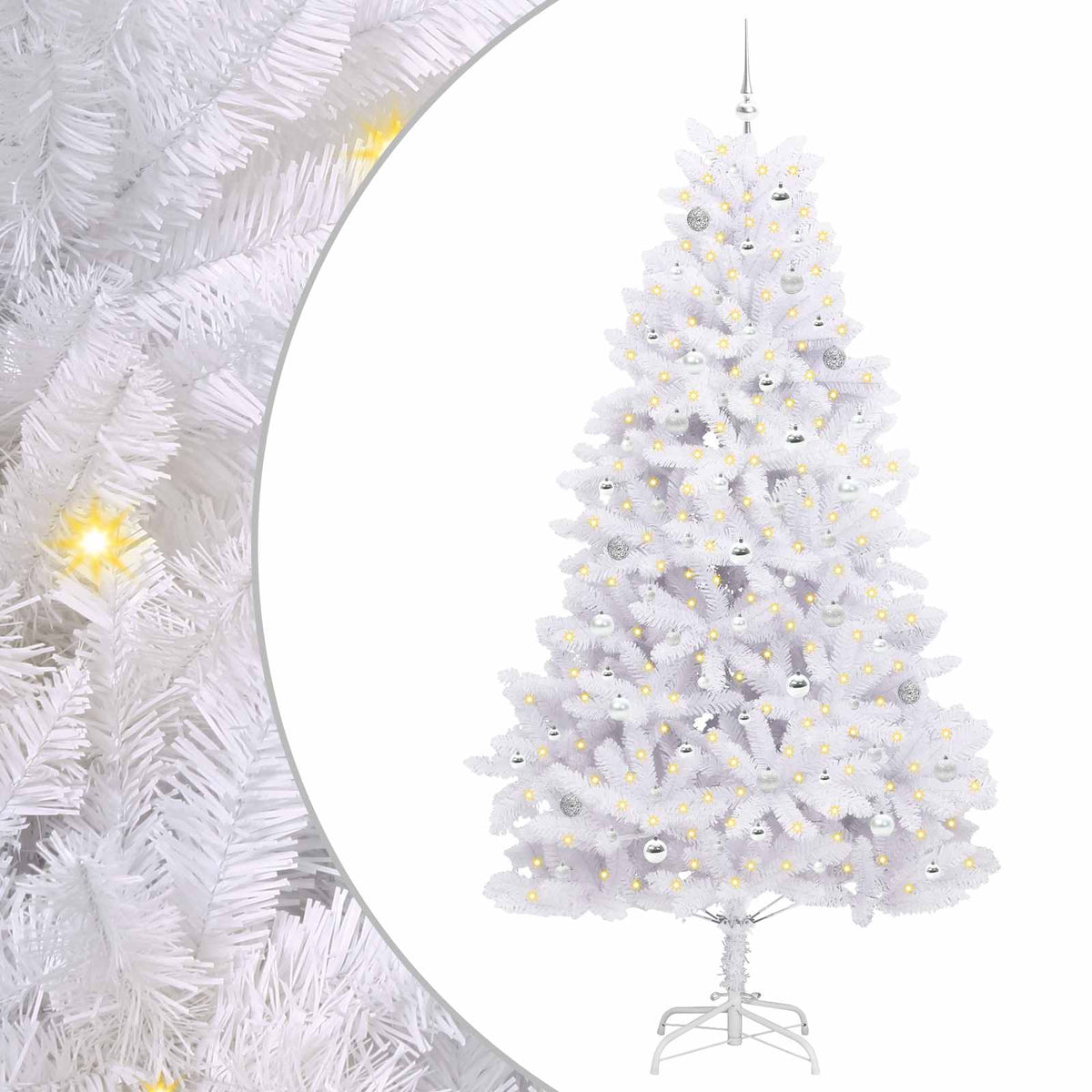 Vidaxx künstlicher klappbarer Weihnachtsbaum weiß 240 cm PVC und Stahl