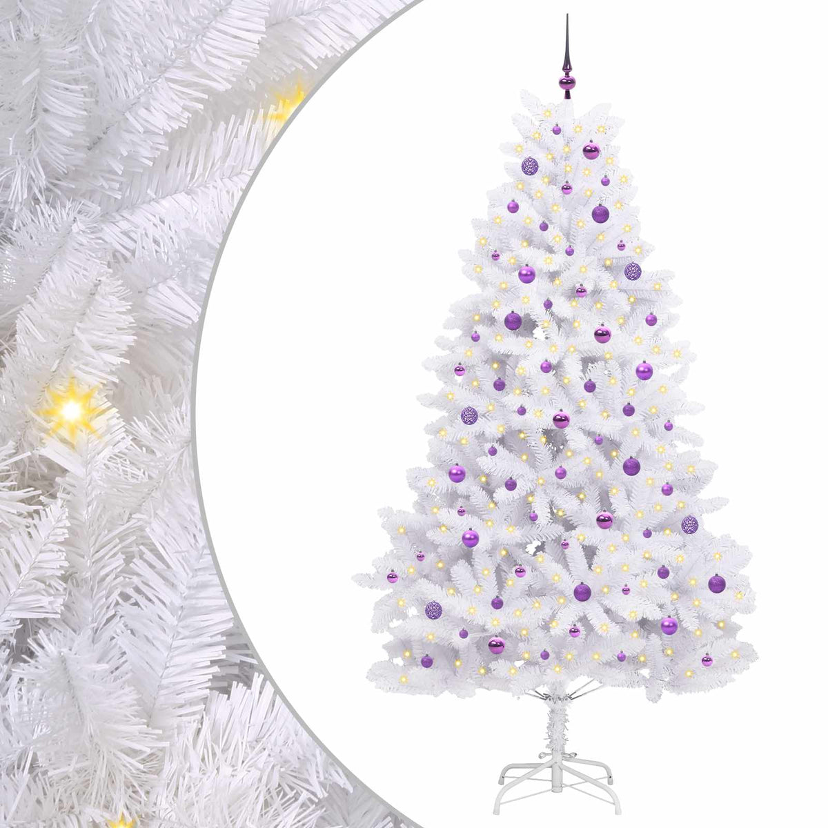 Vidaxx künstlicher klappbarer Weihnachtsbaum weiß 240 cm PVC und Stahl