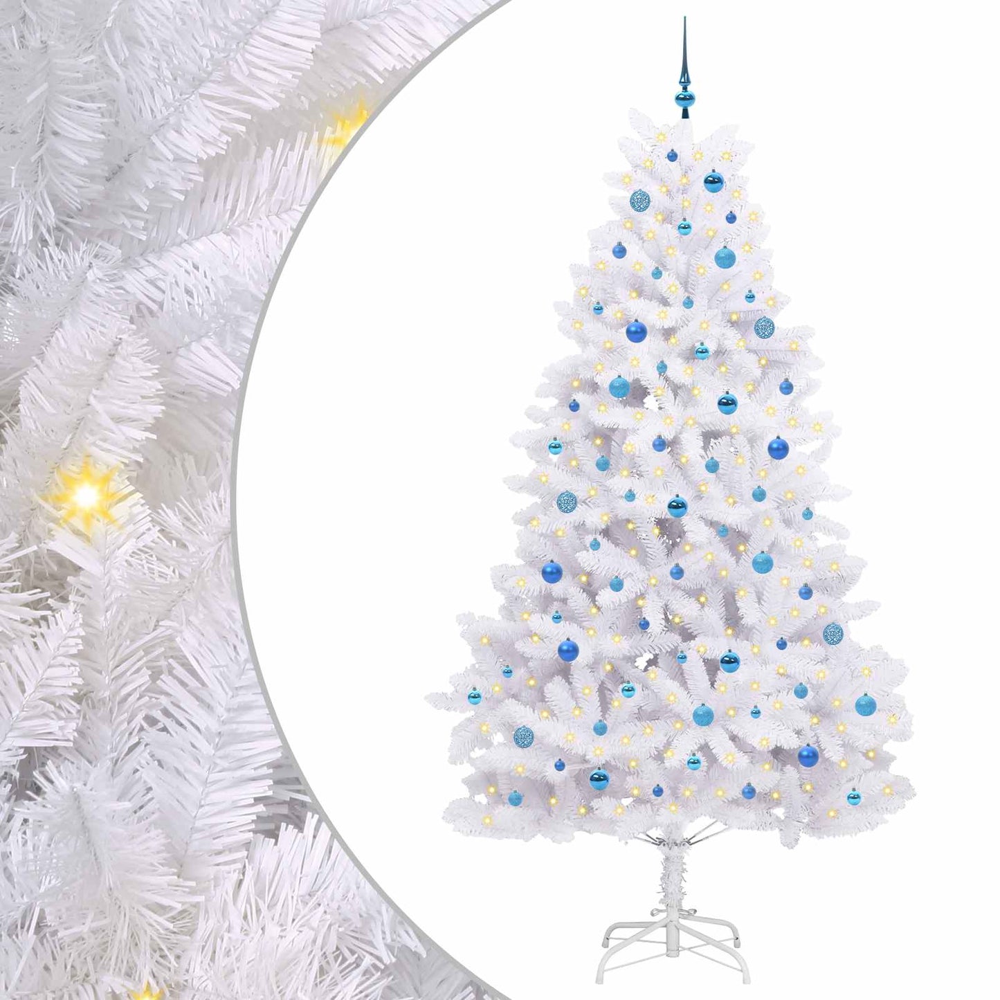 Vidaxx künstlicher klappbarer Weihnachtsbaum weiß 240 cm PVC und Stahl