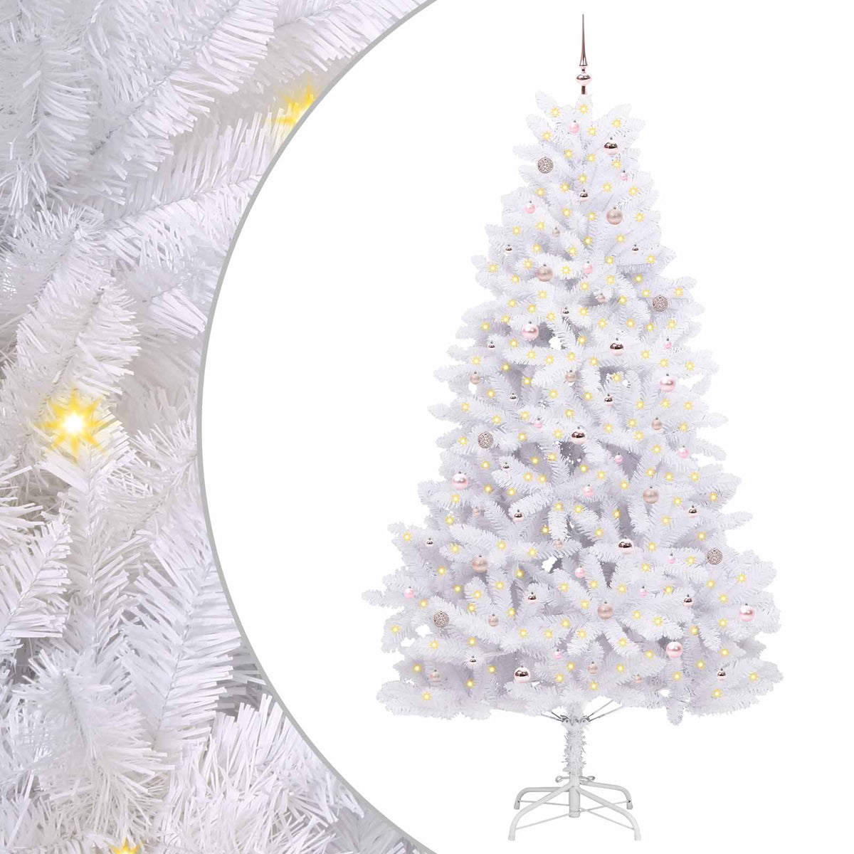 Vidaxx künstlicher klappbarer Weihnachtsbaum weiß 270 cm PVC und Stahl