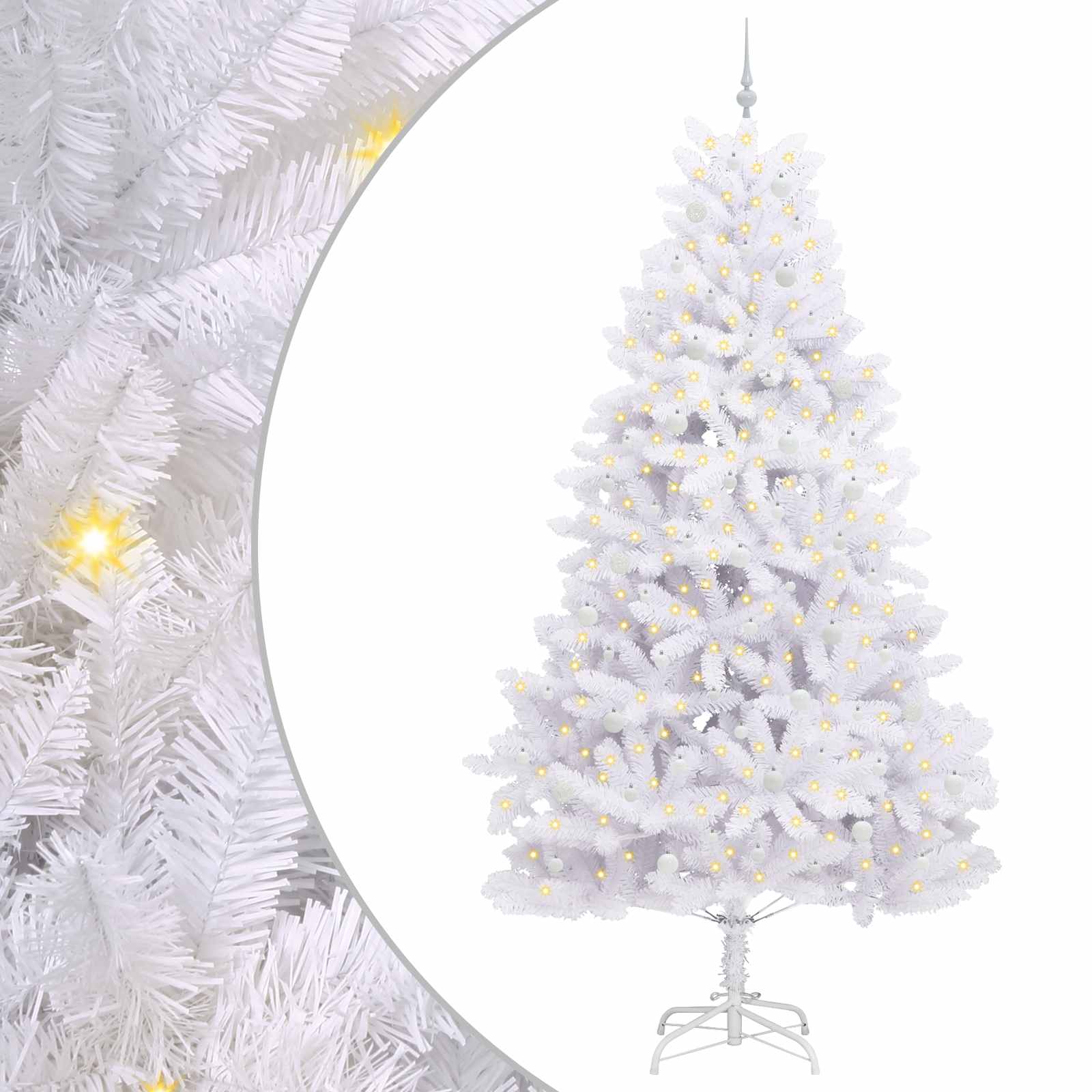 Vidaxx künstlicher klappbarer Weihnachtsbaum weiß 270 cm PVC und Stahl