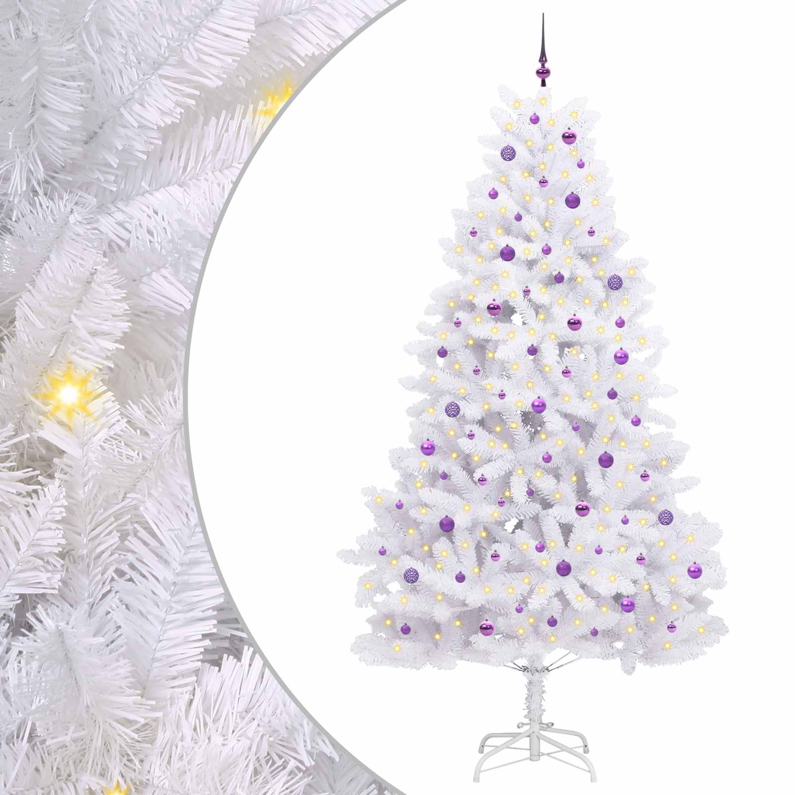 Vidaxx künstlicher klappbarer Weihnachtsbaum weiß 270 cm PVC und Stahl