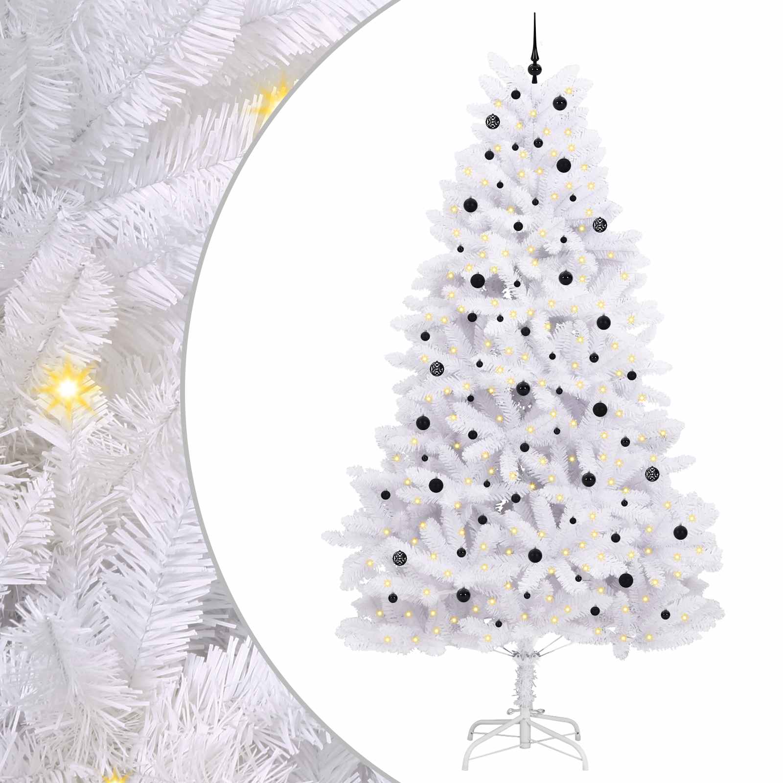 Vidaxx künstlicher klappbarer Weihnachtsbaum weiß 300 cm PVC und Stahl