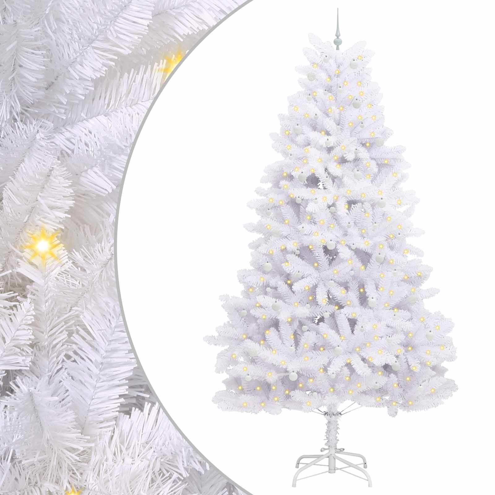 Vidaxx künstlicher klappbarer Weihnachtsbaum weiß 300 cm PVC und Stahl