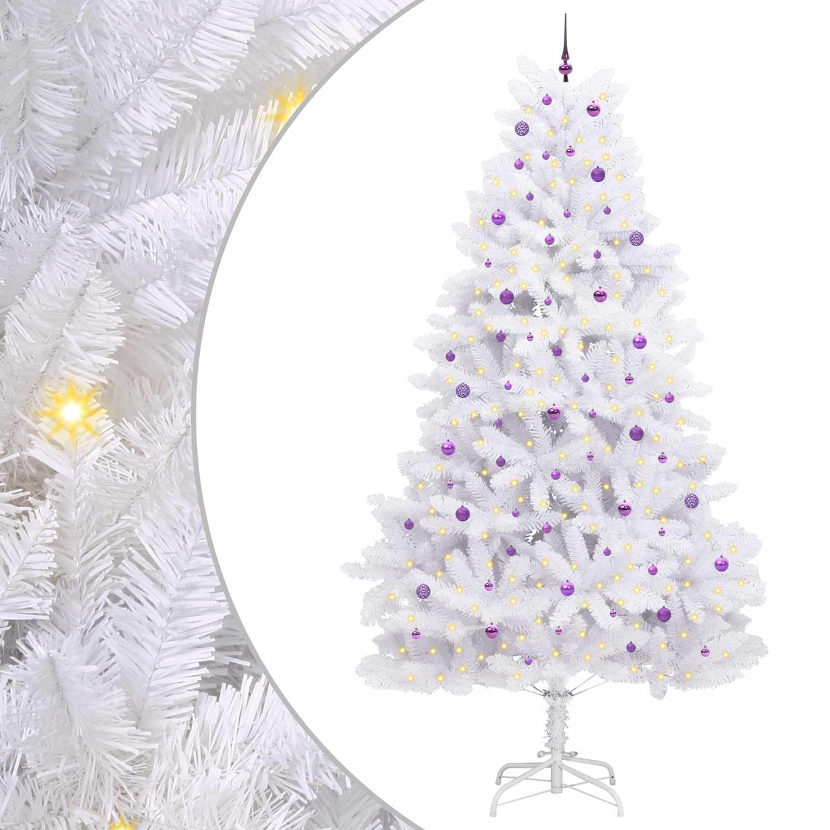 Vidaxx künstlicher klappbarer Weihnachtsbaum weiß 300 cm PVC und Stahl