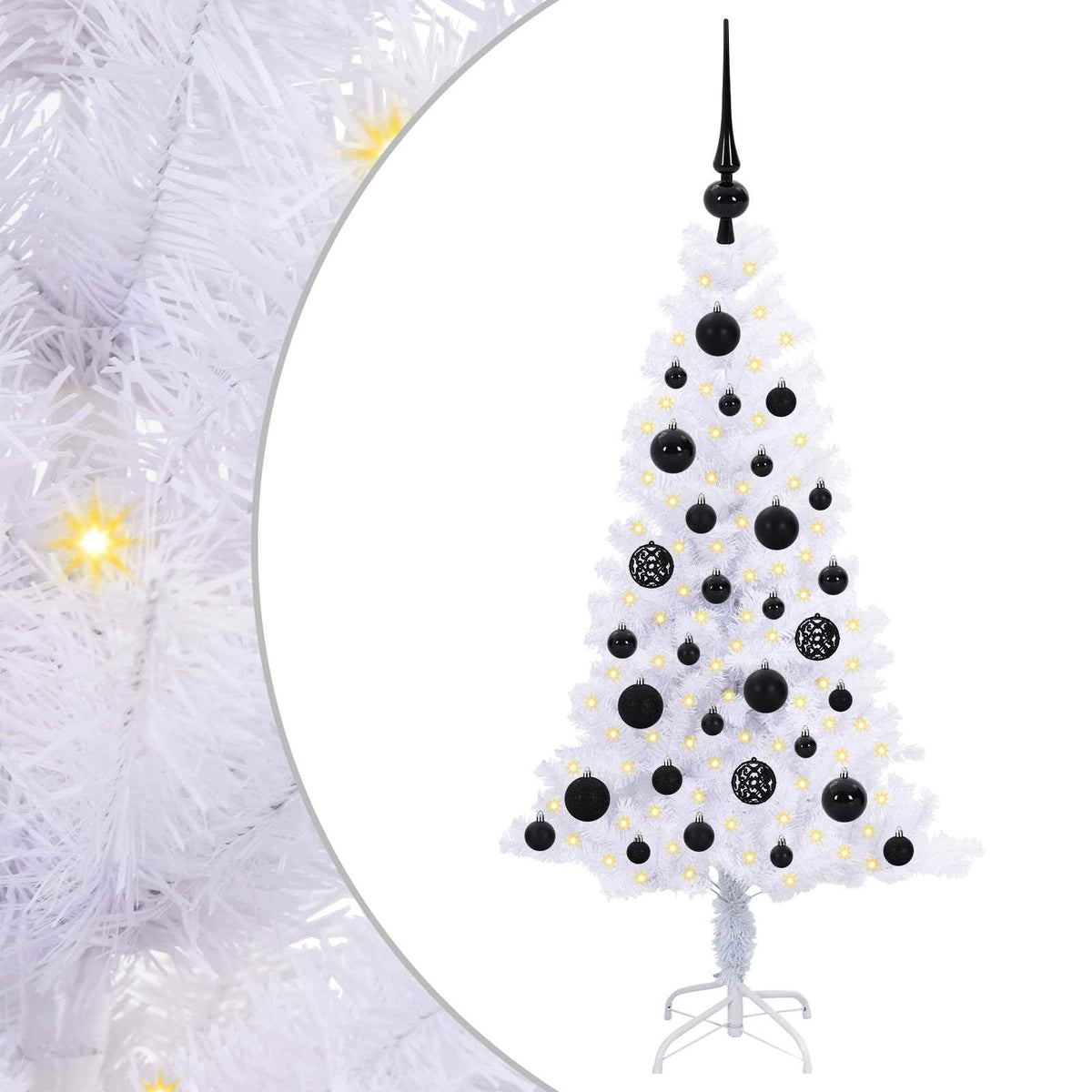 Künstlicher Weihnachtsbaum von Vidaxx mit 150 LEDs, weiß, 120 cm, PVC und Stahl