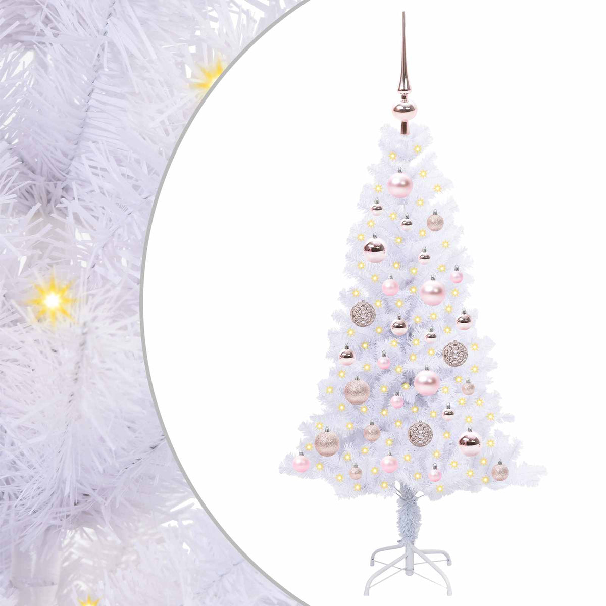 Künstlicher Weihnachtsbaum von Vidaxx mit 150 LEDs, weiß, 120 cm, PVC und Stahl