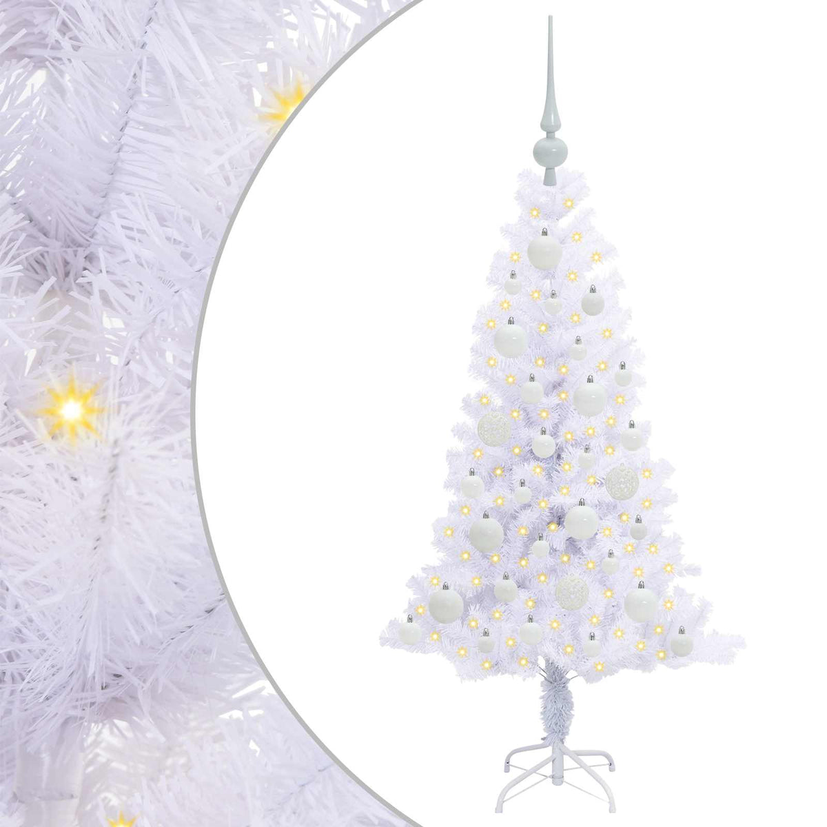 Künstlicher Weihnachtsbaum von Vidaxx mit 150 LEDs, weiß, 120 cm, PVC und Stahl