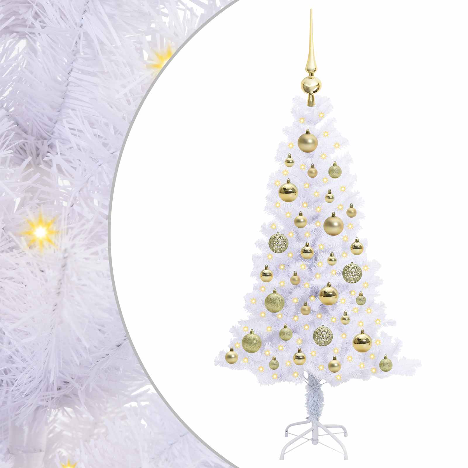 Künstlicher Weihnachtsbaum von Vidaxx mit 150 LEDs, weiß, 120 cm, PVC und Stahl