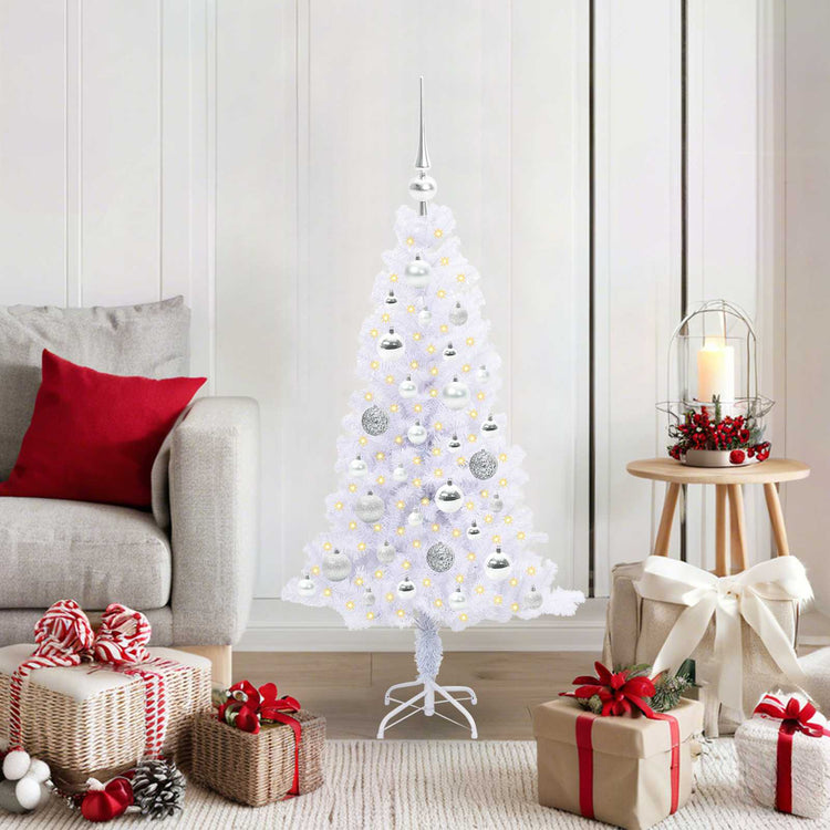 Künstlicher Weihnachtsbaum von Vidaxx mit 150 LEDs, weiß, 120 cm, PVC und Stahl