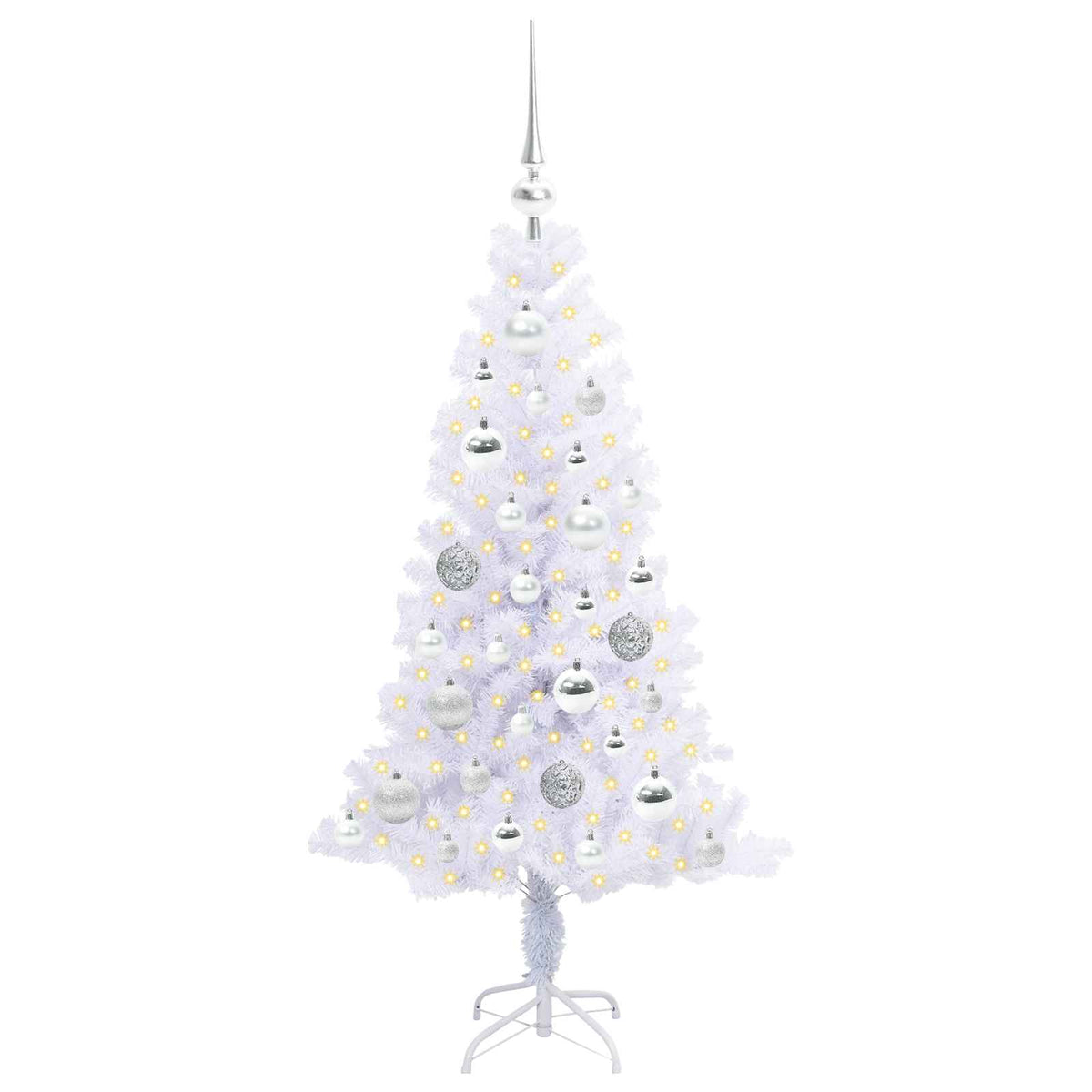 Künstlicher Weihnachtsbaum von Vidaxx mit 150 LEDs, weiß, 120 cm, PVC und Stahl