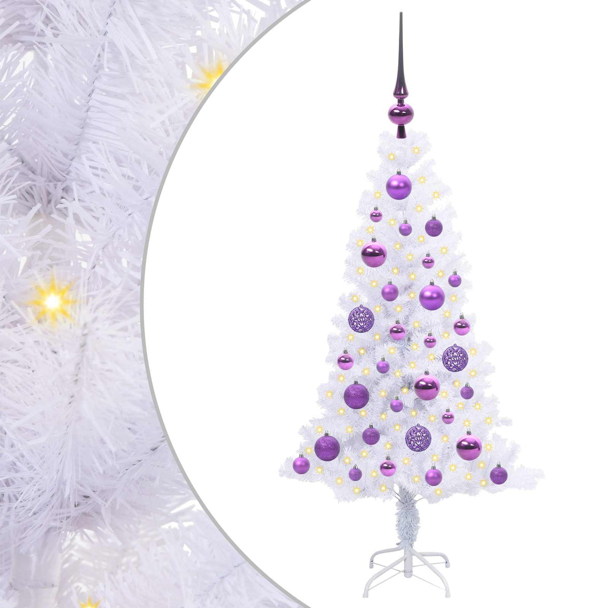 Künstlicher Weihnachtsbaum von Vidaxx mit 150 LEDs, weiß, 120 cm, PVC und Stahl