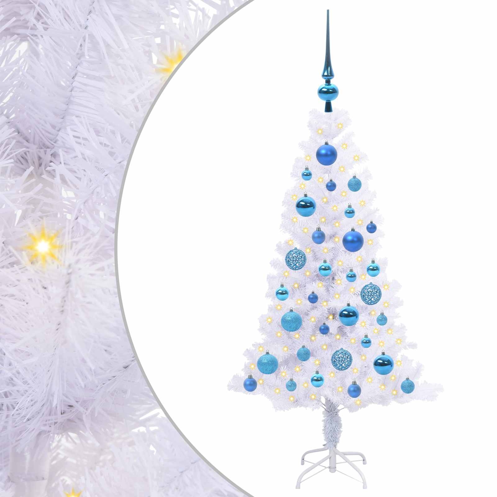 Künstlicher Weihnachtsbaum von Vidaxx mit 150 LEDs, weiß, 120 cm, PVC und Stahl