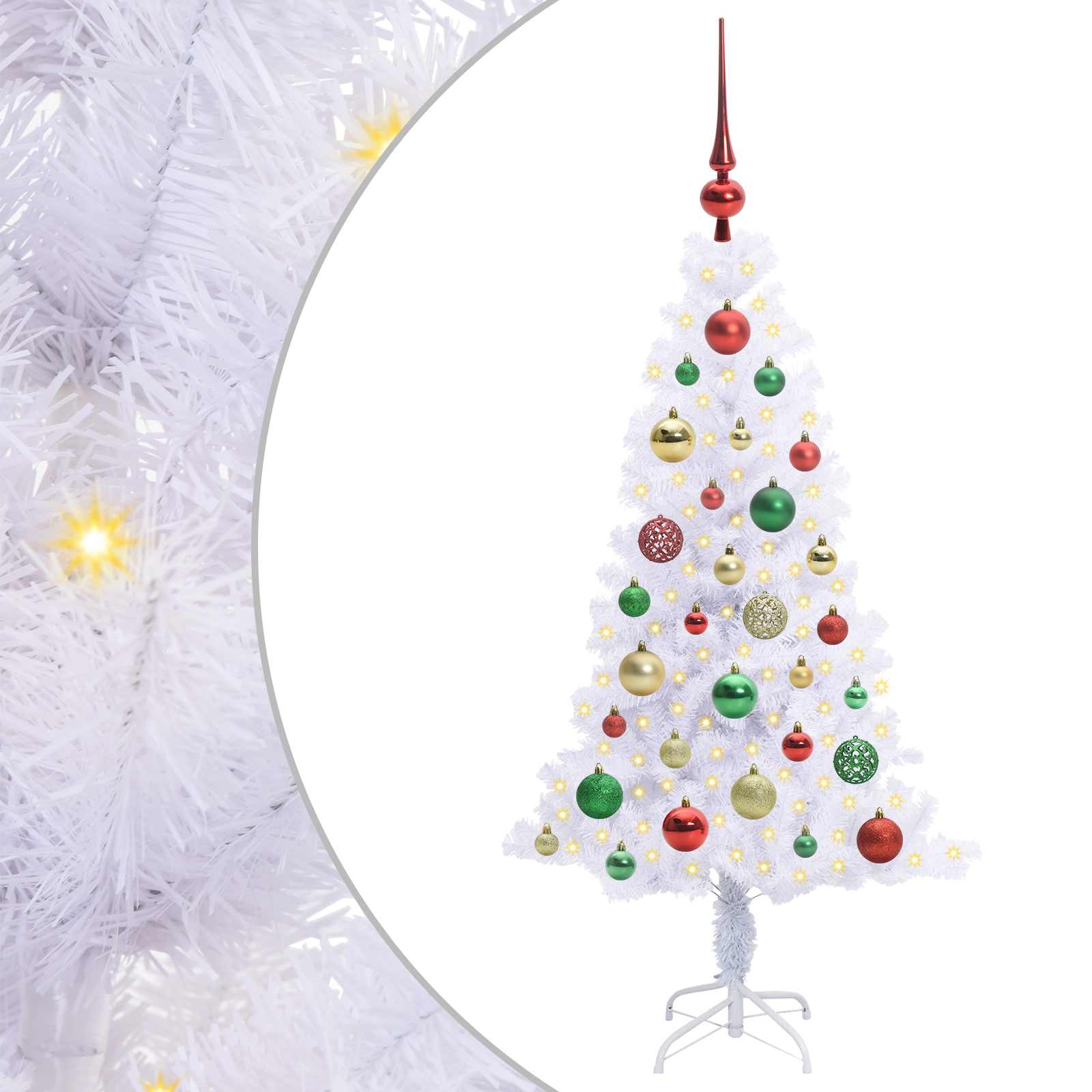 Künstlicher Weihnachtsbaum von Vidaxx mit 150 LEDs, weiß, 120 cm, PVC und Stahl