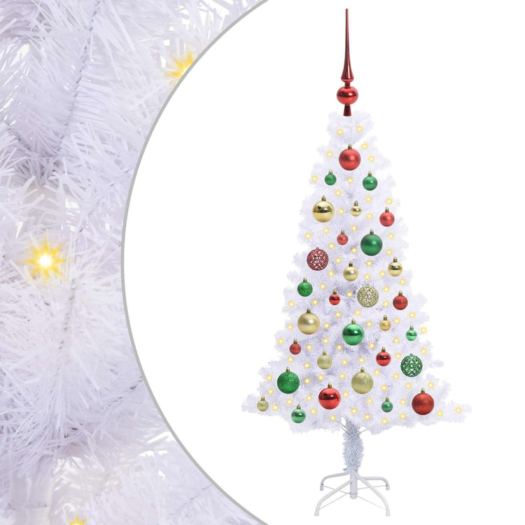Künstlicher Weihnachtsbaum von Vidaxx mit 150 LEDs, weiß, 120 cm, PVC und Stahl