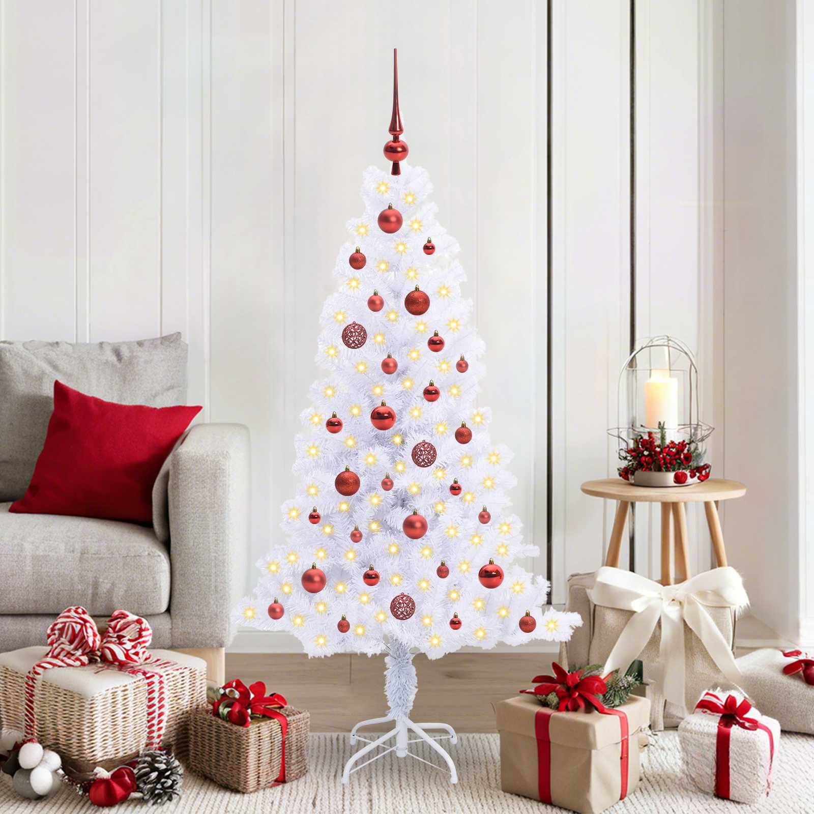 Künstlicher Weihnachtsbaum von Vidaxx mit 150 LEDs, weiß, 150 cm, PVC und Stahl