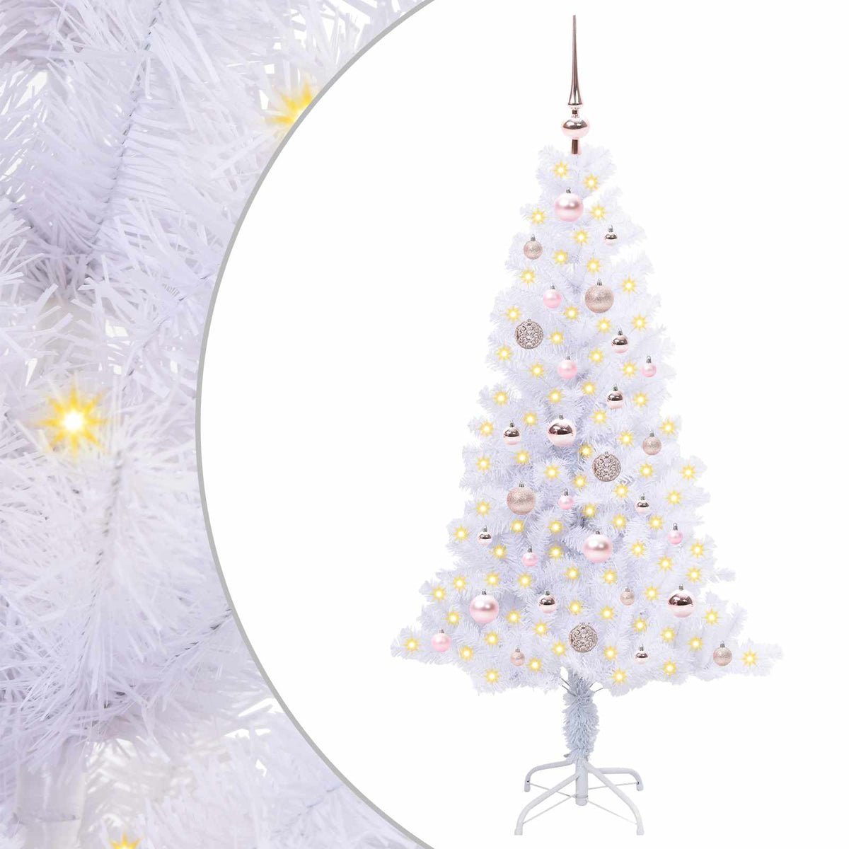 Künstlicher Weihnachtsbaum von Vidaxx mit 150 LEDs, weiß, 150 cm, PVC und Stahl