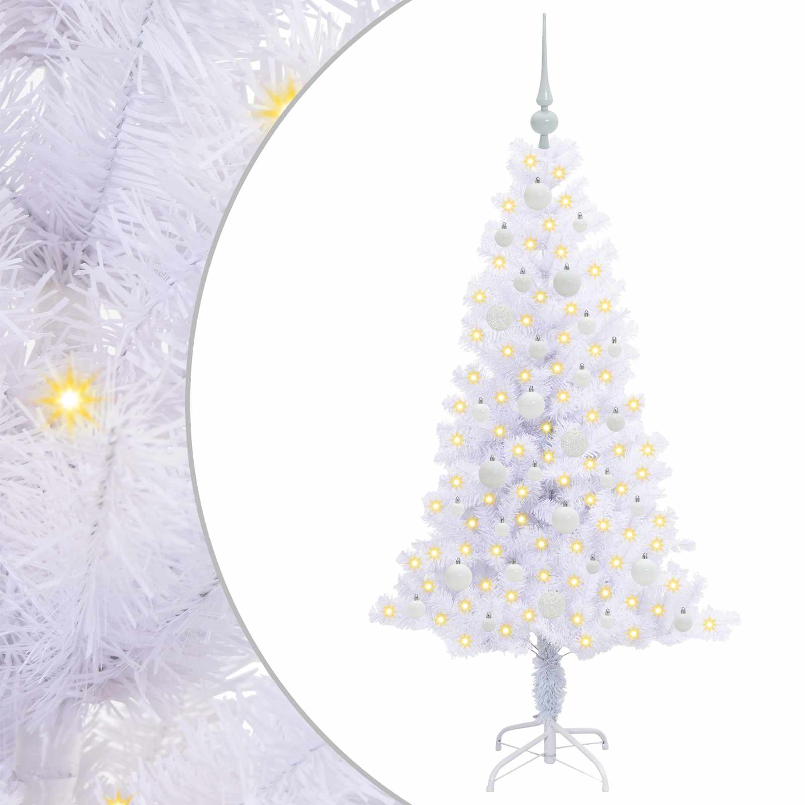 Künstlicher Weihnachtsbaum von Vidaxx mit 150 LEDs, weiß, 150 cm, PVC und Stahl