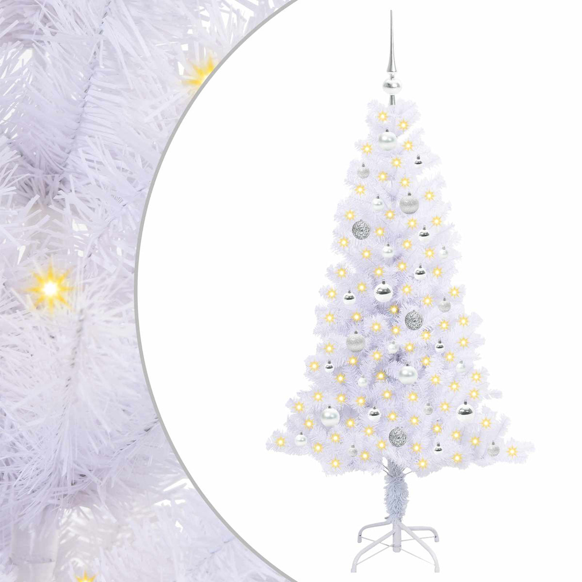 Künstlicher Weihnachtsbaum von Vidaxx mit 150 LEDs, weiß, 150 cm, PVC und Stahl