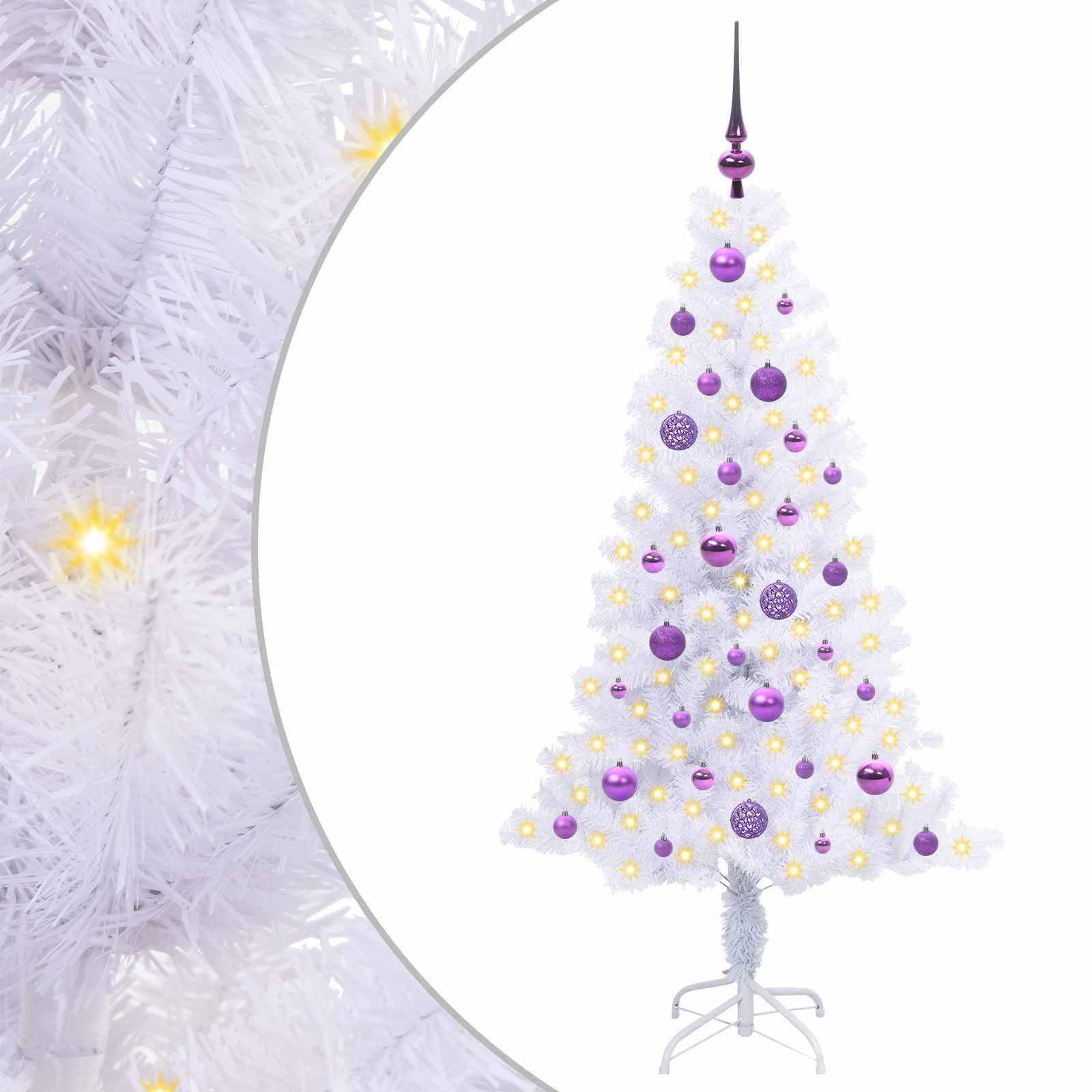 Künstlicher Weihnachtsbaum von Vidaxx mit 150 LEDs, weiß, 150 cm, PVC und Stahl