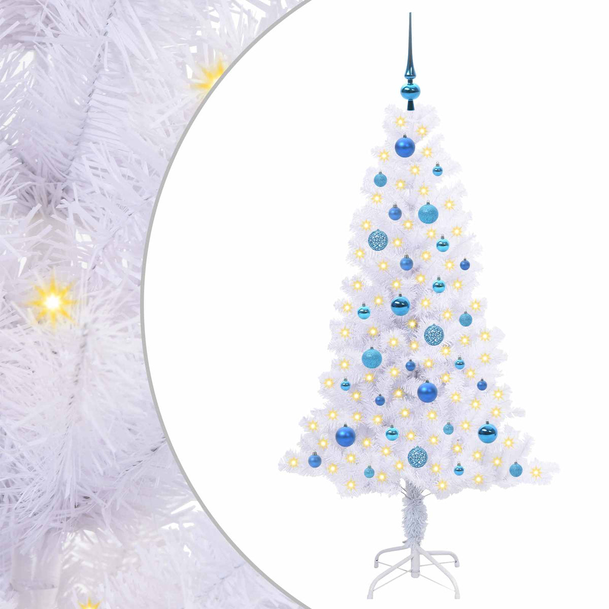 Künstlicher Weihnachtsbaum von Vidaxx mit 150 LEDs, weiß, 150 cm, PVC und Stahl