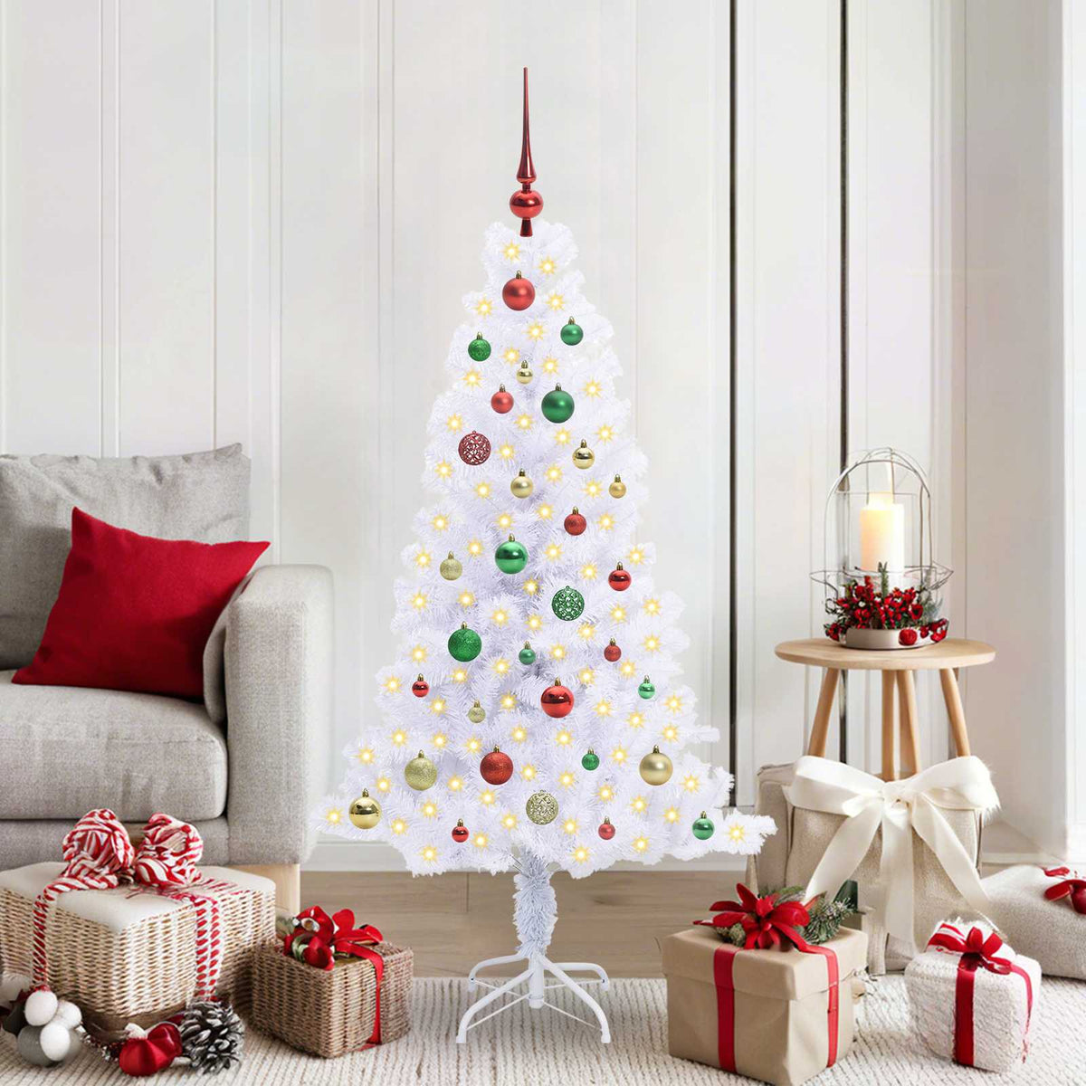 Künstlicher Weihnachtsbaum von Vidaxx mit 150 LEDs, weiß, 150 cm, PVC und Stahl