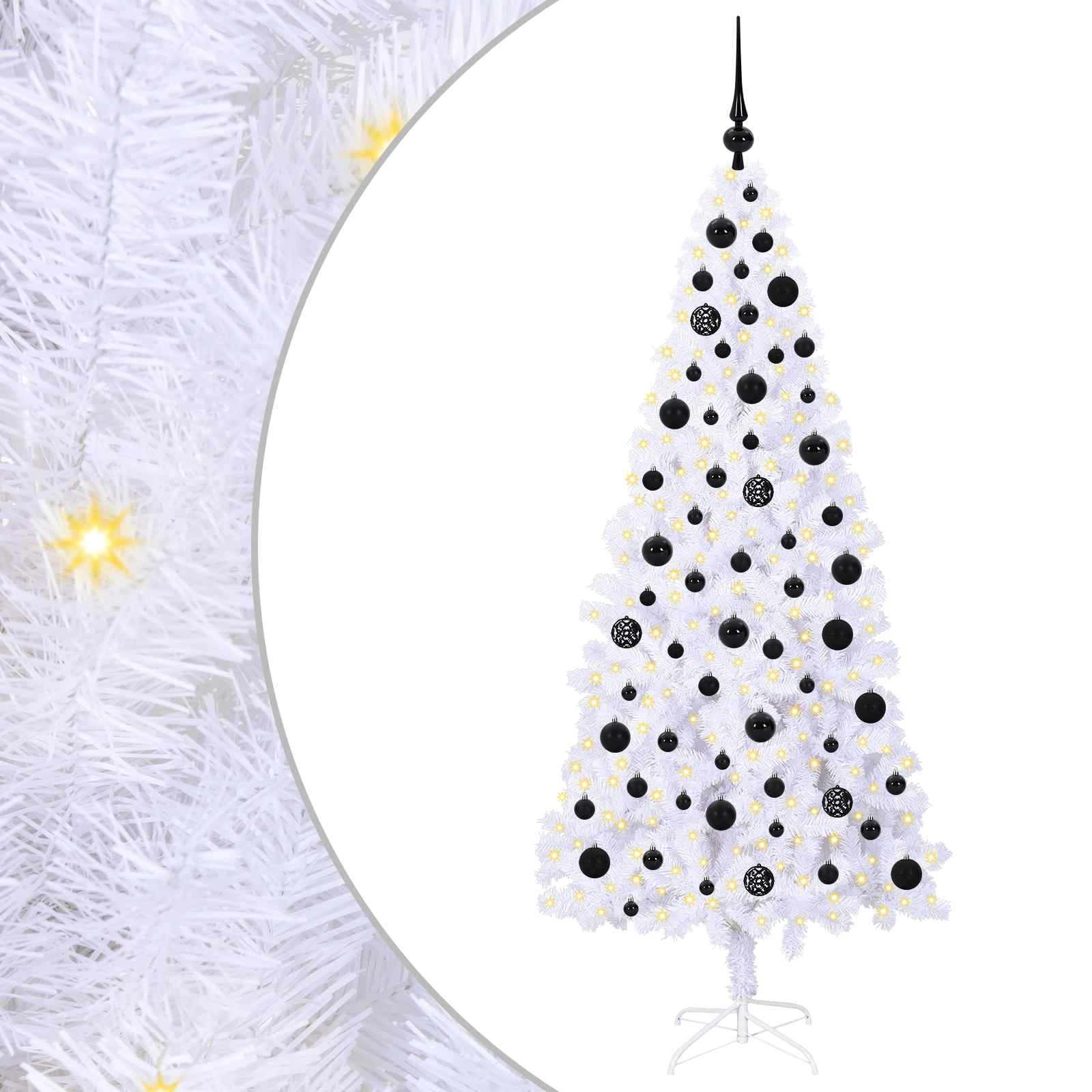 Künstlicher Weihnachtsbaum von Vidaxx mit 300 LEDs, weiß, 180 cm, PVC und Stahl
