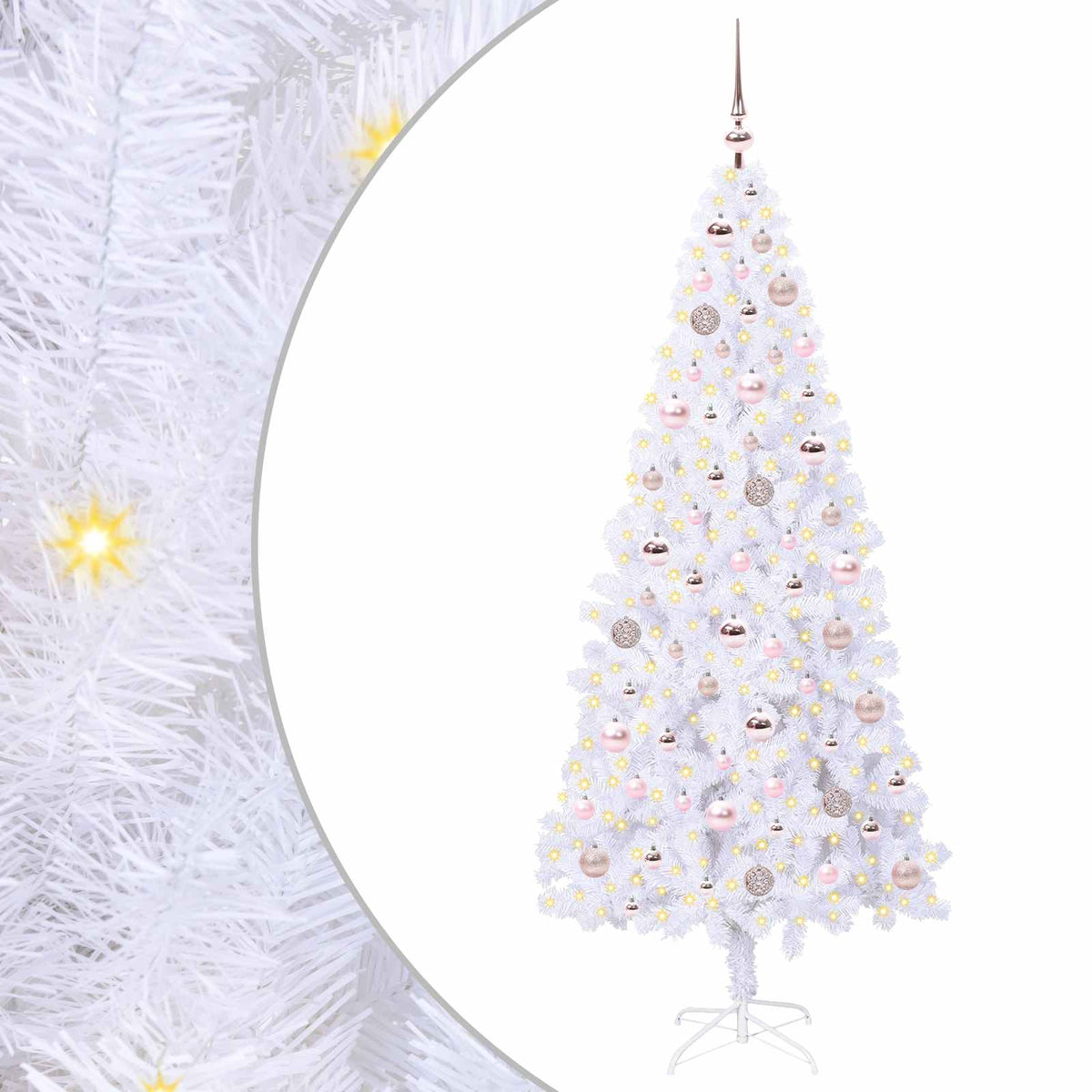 Künstlicher Weihnachtsbaum von Vidaxx mit 300 LEDs, weiß, 180 cm, PVC und Stahl