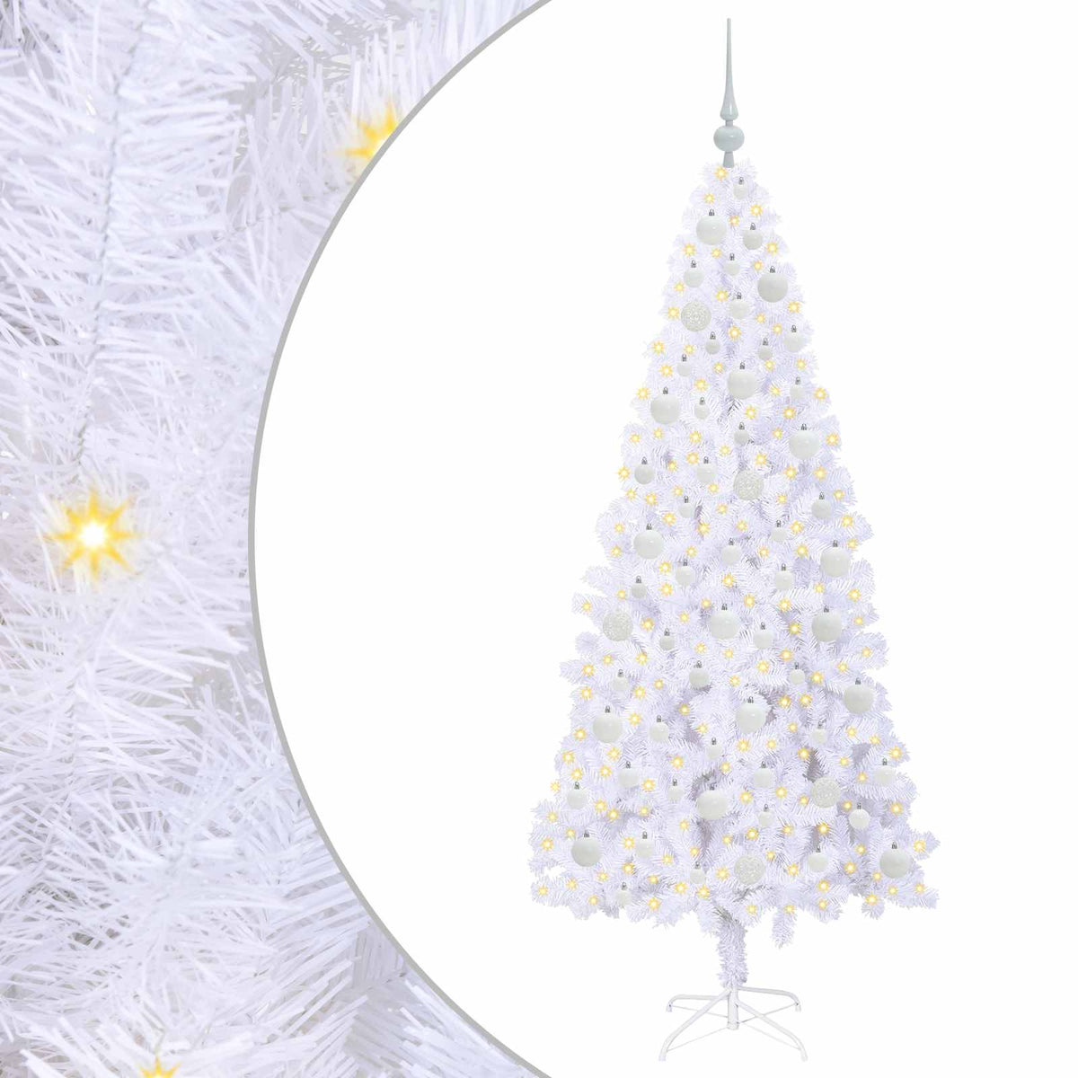 Künstlicher Weihnachtsbaum von Vidaxx mit 300 LEDs, weiß, 180 cm, PVC und Stahl