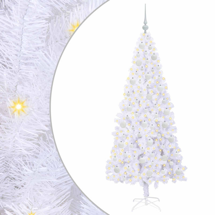 Künstlicher Weihnachtsbaum von Vidaxx mit 300 LEDs, weiß, 180 cm, PVC und Stahl