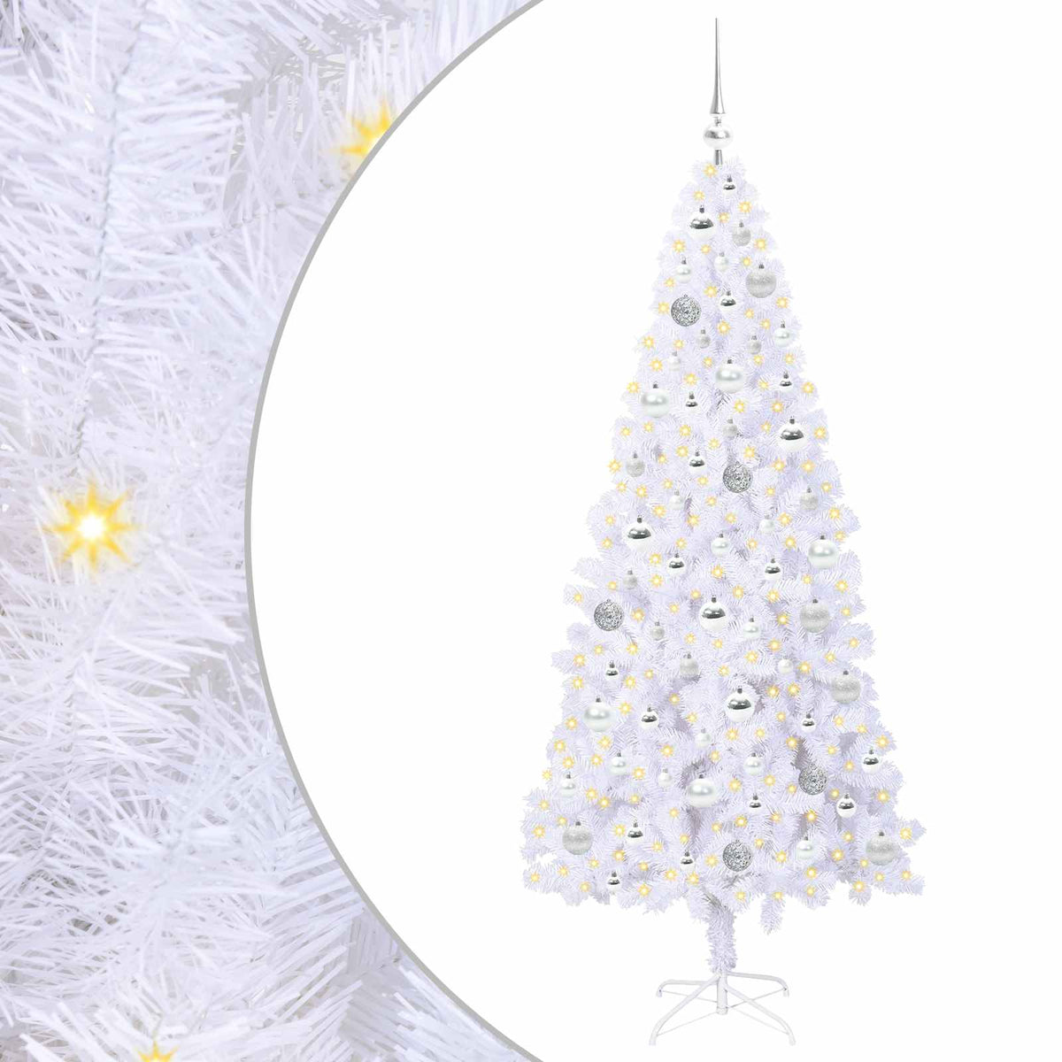 Künstlicher Weihnachtsbaum von Vidaxx mit 300 LEDs, weiß, 180 cm, PVC und Stahl