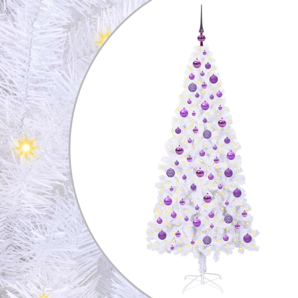 Künstlicher Weihnachtsbaum von Vidaxx mit 300 LEDs, weiß, 180 cm, PVC und Stahl