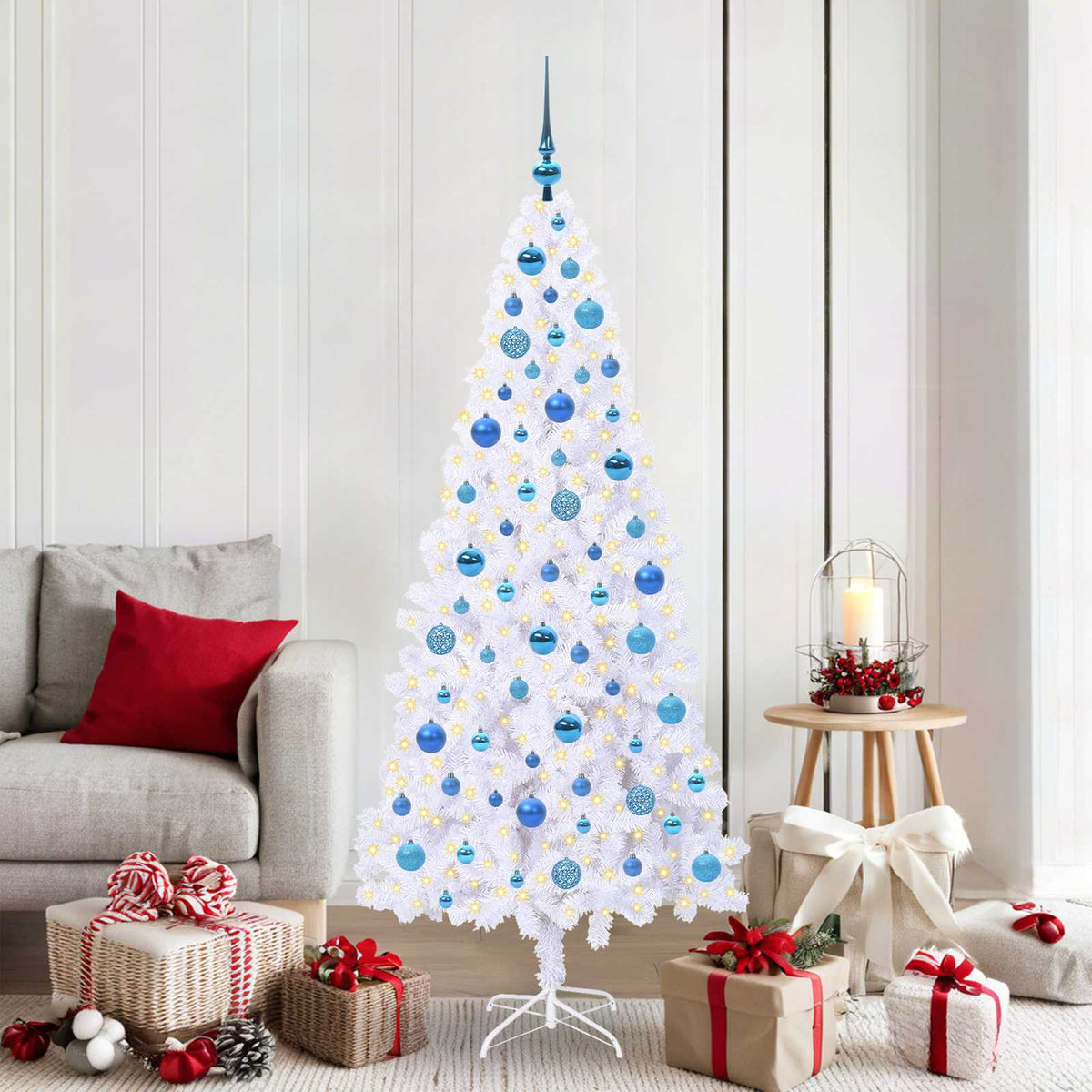 Künstlicher Weihnachtsbaum von Vidaxx mit 300 LEDs, weiß, 180 cm, PVC und Stahl
