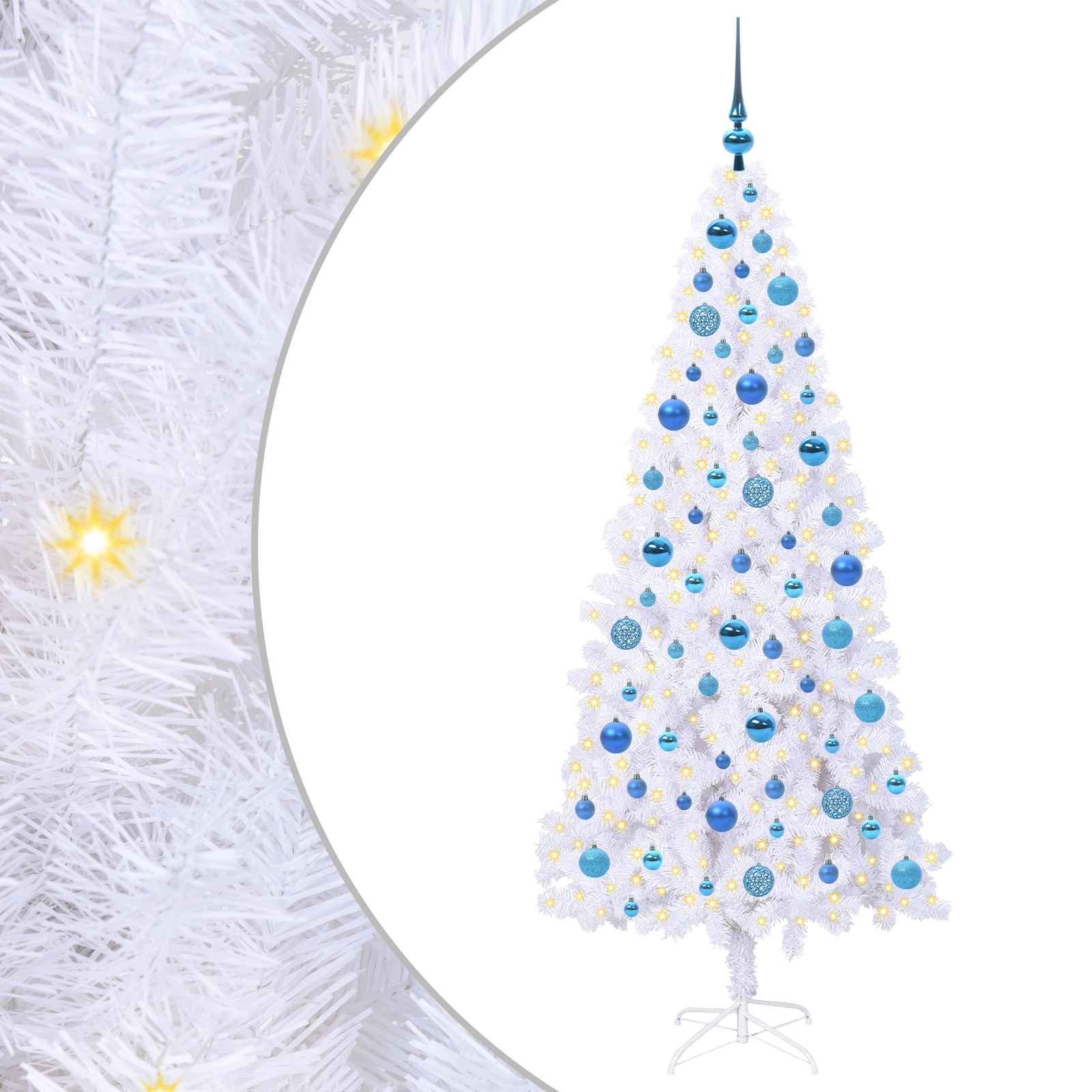 Künstlicher Weihnachtsbaum von Vidaxx mit 300 LEDs, weiß, 180 cm, PVC und Stahl