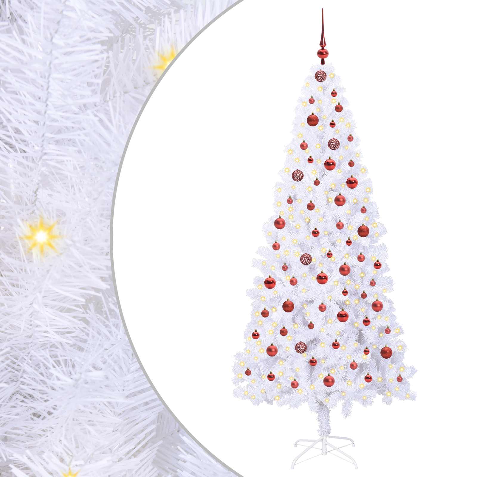 Künstlicher Weihnachtsbaum von Vidaxx mit 300 LEDs, weiß, 210 cm, PVC und Stahl