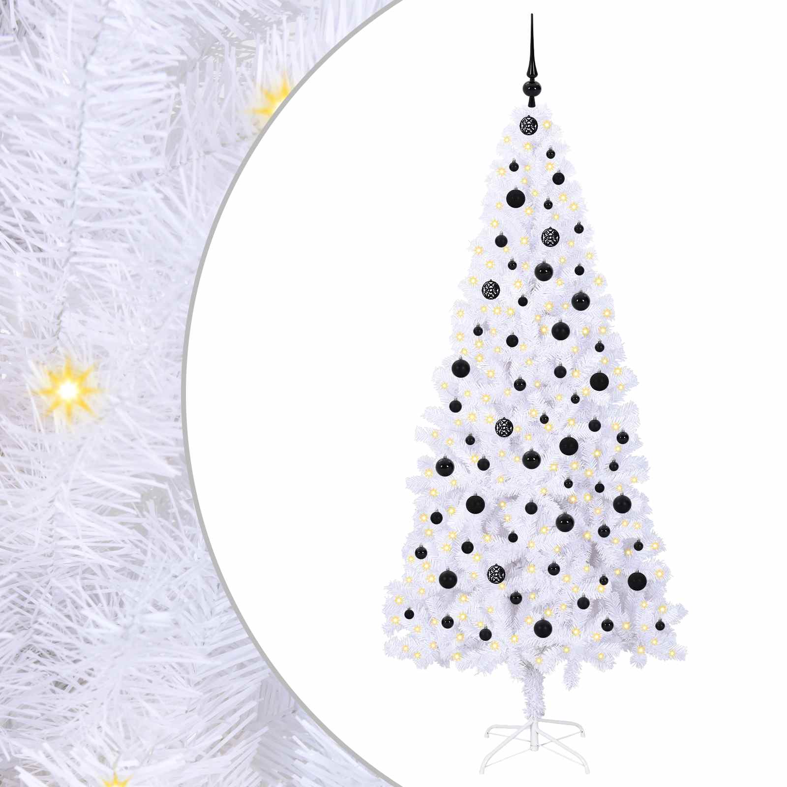 Künstlicher Weihnachtsbaum von Vidaxx mit 300 LEDs, weiß, 210 cm, PVC und Stahl