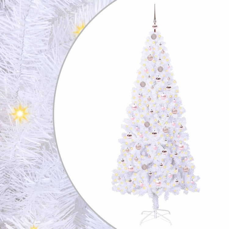 Künstlicher Weihnachtsbaum von Vidaxx mit 300 LEDs, weiß, 210 cm, PVC und Stahl