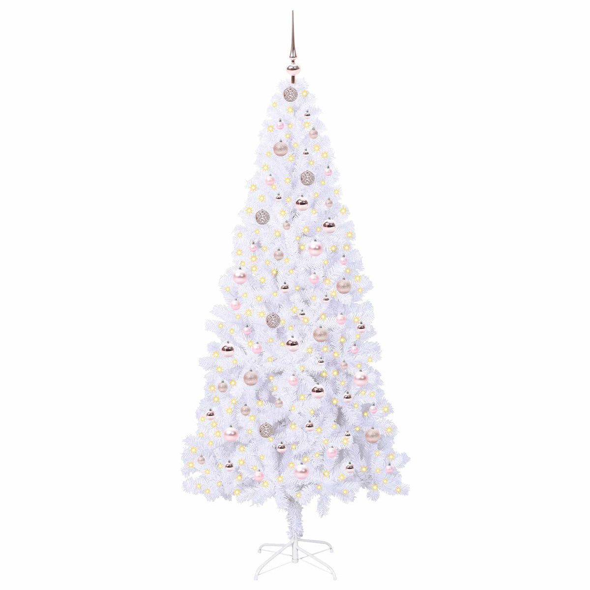Künstlicher Weihnachtsbaum von Vidaxx mit 300 LEDs, weiß, 210 cm, PVC und Stahl